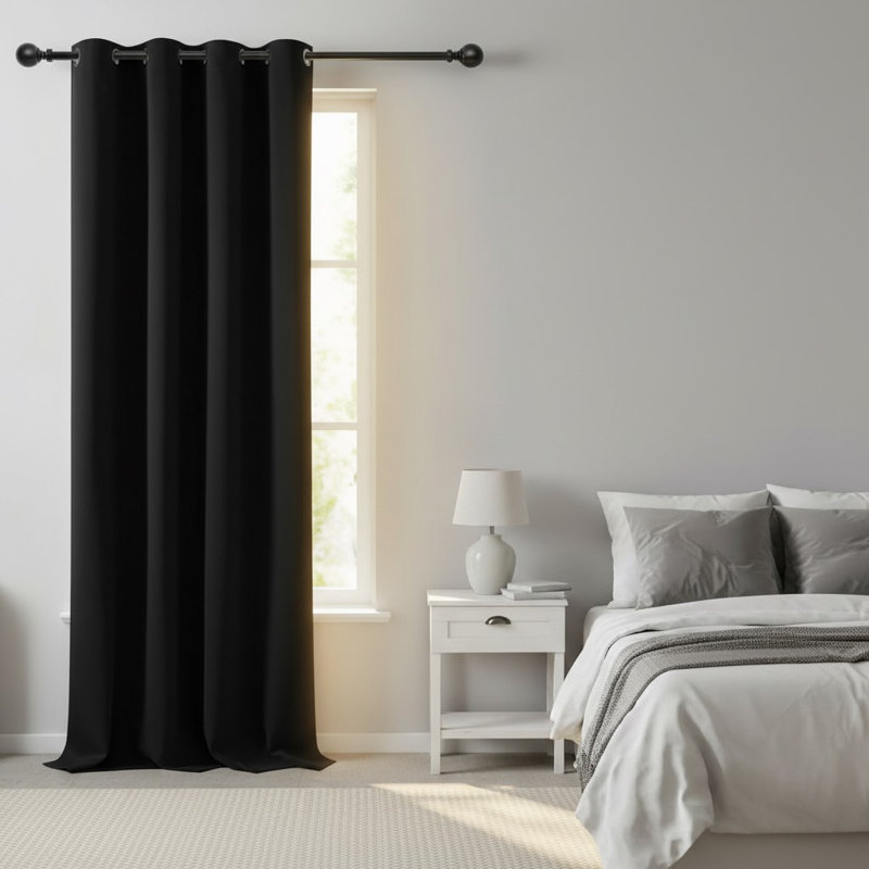 Blackout Single Curtain Panel, Black