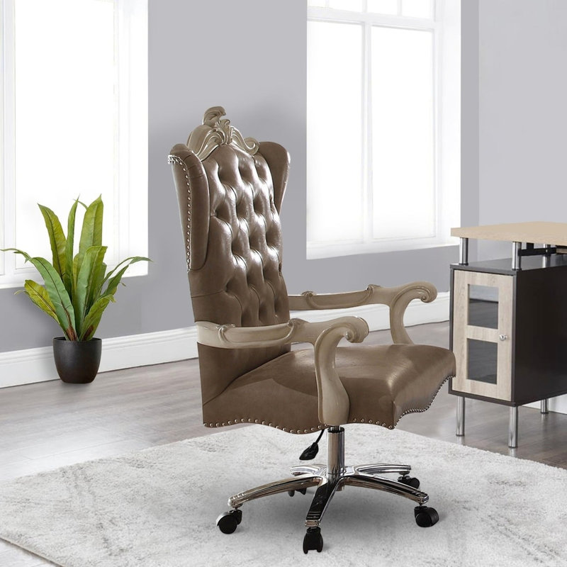 Fauteuil pivotant rétro gris et blanc os - Ajoutez de la classe à votre espace - Élégance