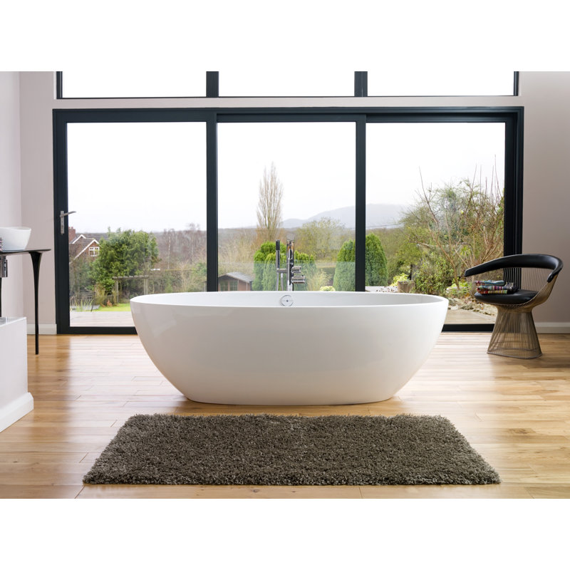 Barcelona Freestanding Soaking Bathtub, Matte White, 70.25" L x 33.63" W