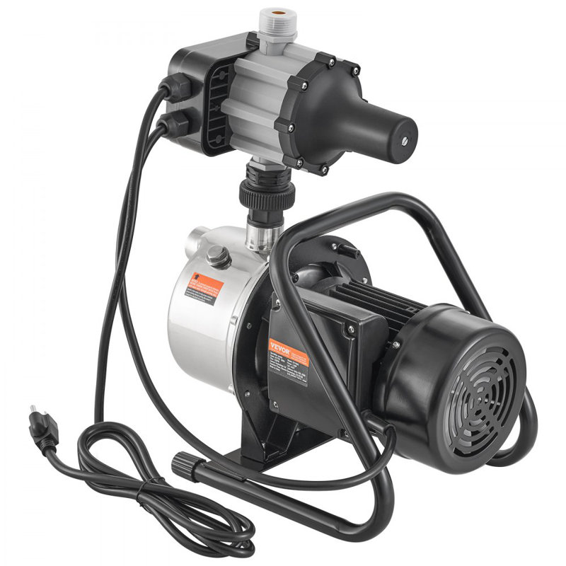 Pompe portative à puits peu profond avec contrôleur automatique 1HP 1200GPH 164pi