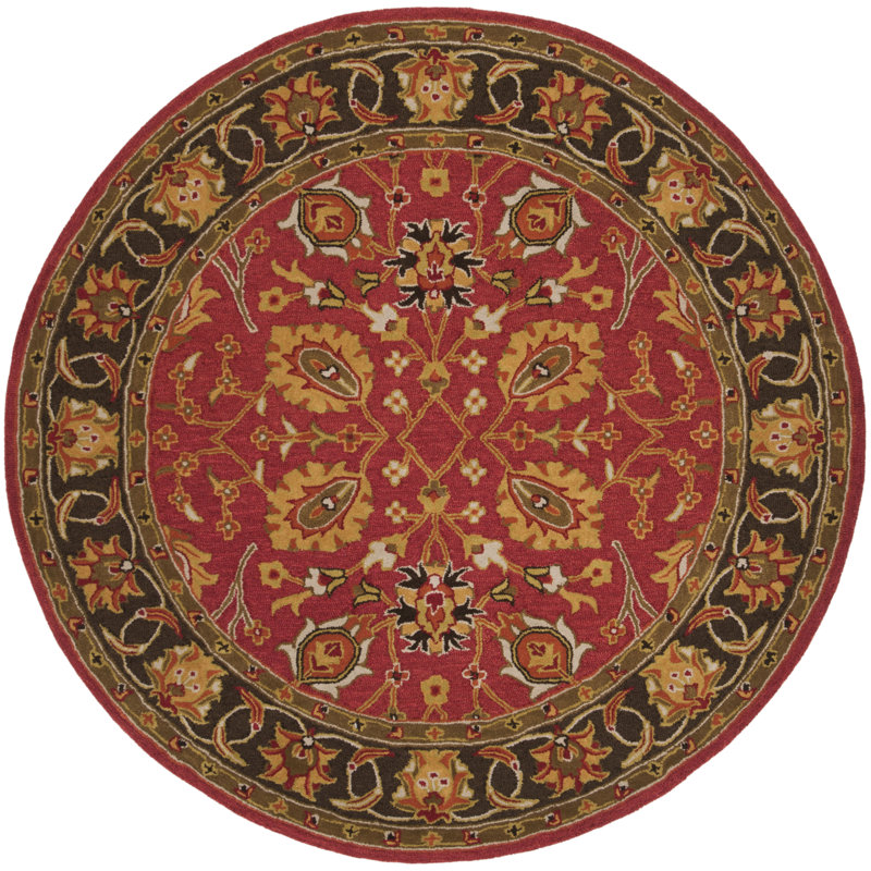 Kuhlman Hand Tufted Wool Oriental Rug, Round 6'
