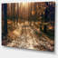 Road in Dark Wooded Forest - Reproduction de photo sur toile tendue-19240736