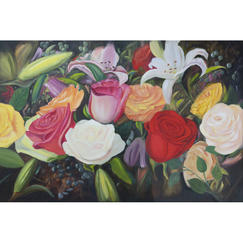 Floral Abundance I by Sandra Iafrate - Painting, 81cm H x 122cm W, Wrapped Canvas