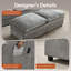 Canapé d'angle modulaire en forme de Luxury Cloud Comfort avec 2 poufs, canapé surdimensionné en chenille avec coussins décoratifs pour salon, appartement-1689405086