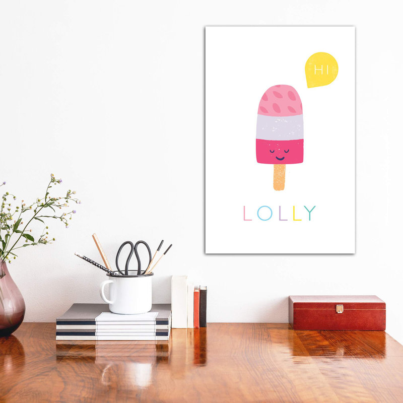 Lolly - impression d'art graphique, H 40 po x l 26 po x P 1,5 po, Toile tendue, Pas de tapis