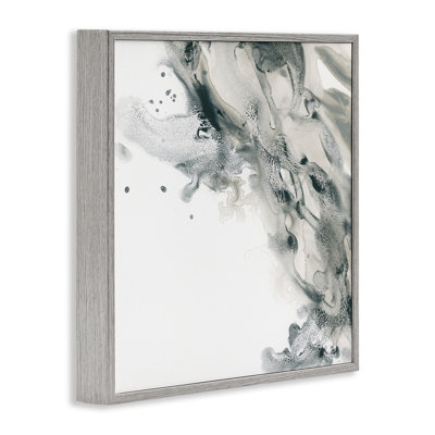 Grey Swirled Liquid Gray Framed Giclee Art by June Erica Vess