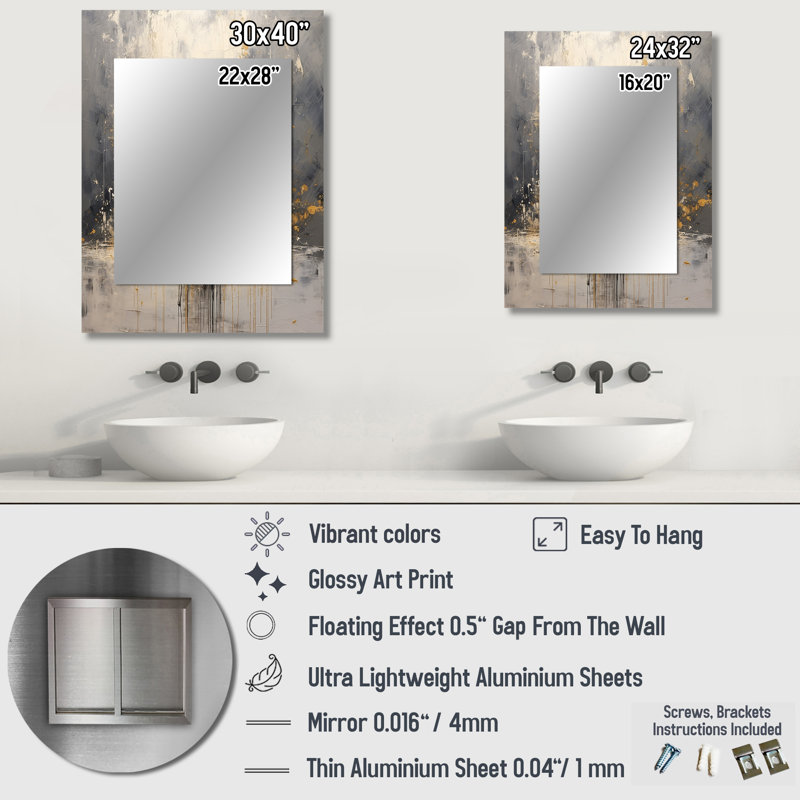 Zen Meditation Position II - Meditation Decorative Mirror, Traditional Wall Mirror, Printed Metal Art, 32" x 24"