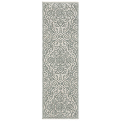 Tapis bleu sarcelle / ivoire Eidan