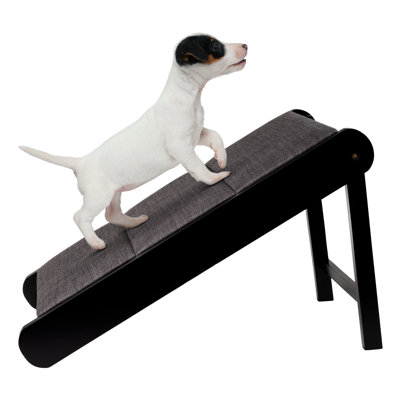 PETMAKER Foldable Wooden Pet Ramp - Portable and Lightweight Dog Ramp for Beds, Couches, and Vehicles with Nonslip Base - 30” x 15” x 18”