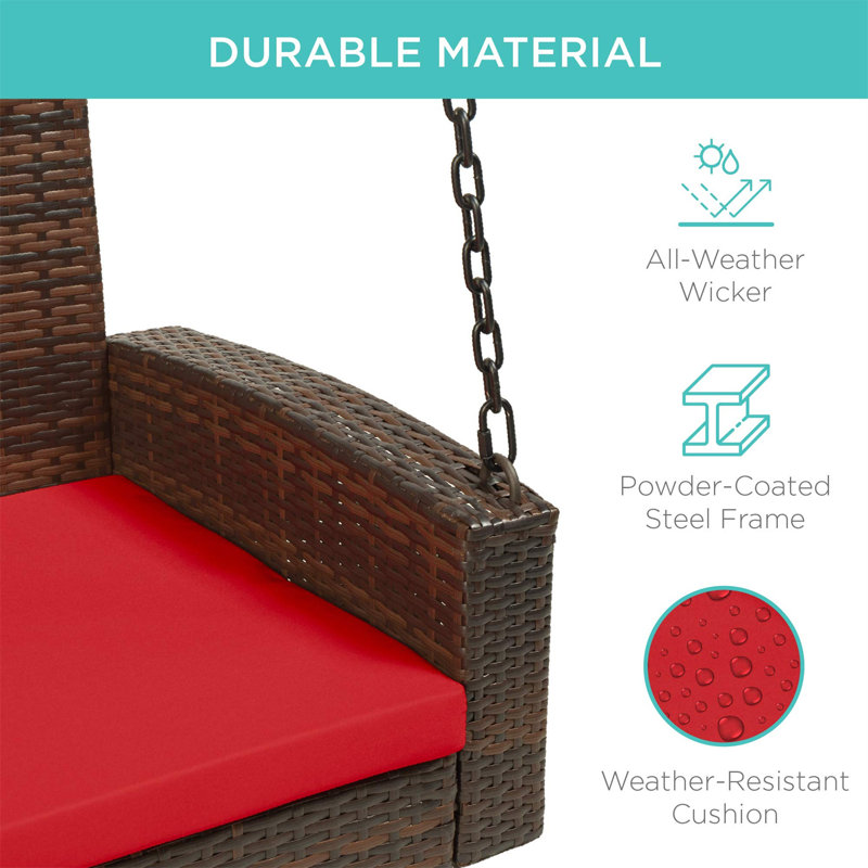 Balancelle d'extérieur avec support, Brun, Rouge