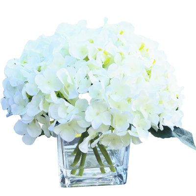 Silk Hydrangea Arrangement in Vase