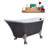 55" Streamline Clawfoot Soaking Acrylic Bathtub With Drain, Clawfeet, and Bamboo Tray-66367051-66367049