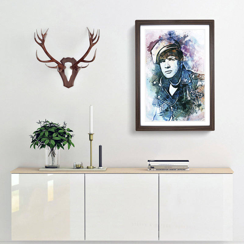 Marlon Brando in Abstract - Framed Print, 91cm H x 60cm W x 2cm D, Walnut