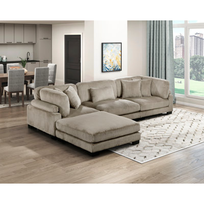 Canapé modulaire 4 pièces avec repose-pieds Koah
