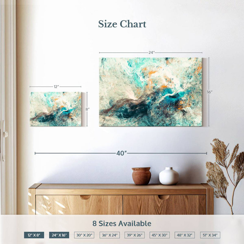 Abstrait de couleur douce Avery, H 16 po x l 24 po