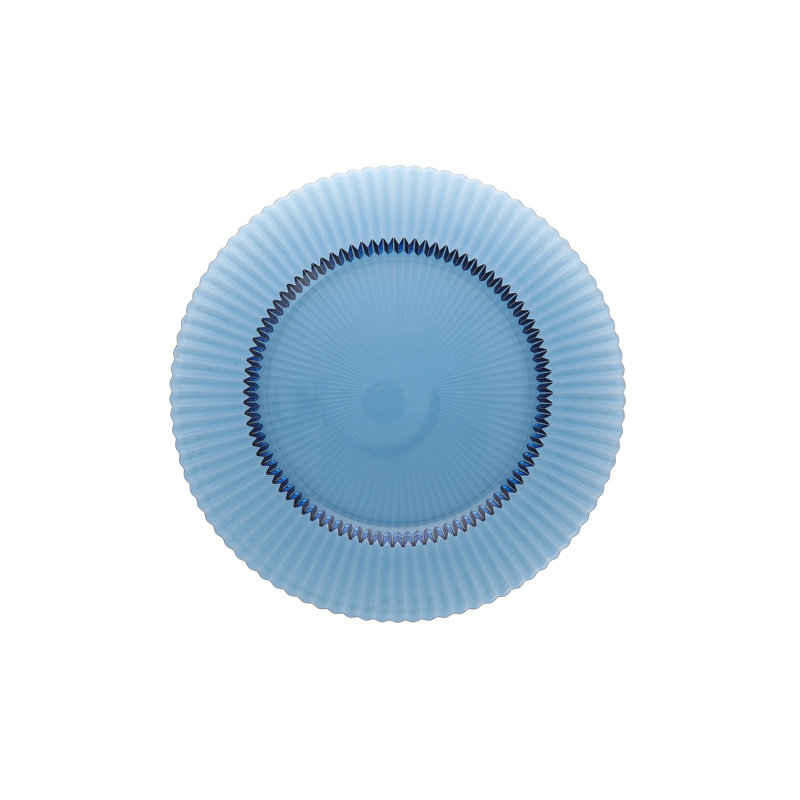 Fortessa Archie Glass, 10.6 Inch Dinner Plate (Set of 4), Pink, Cornflower Blue