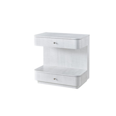 30" White Carrara Stone Top Paris Nightstand