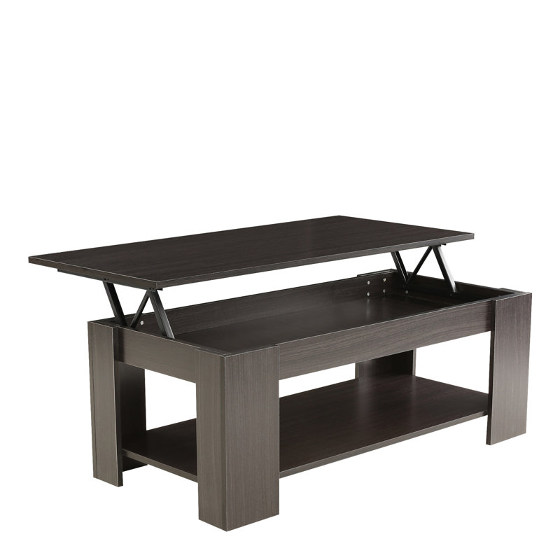 Adrianne Lift Top Four Leg Coffee Table with Storage, Espresso