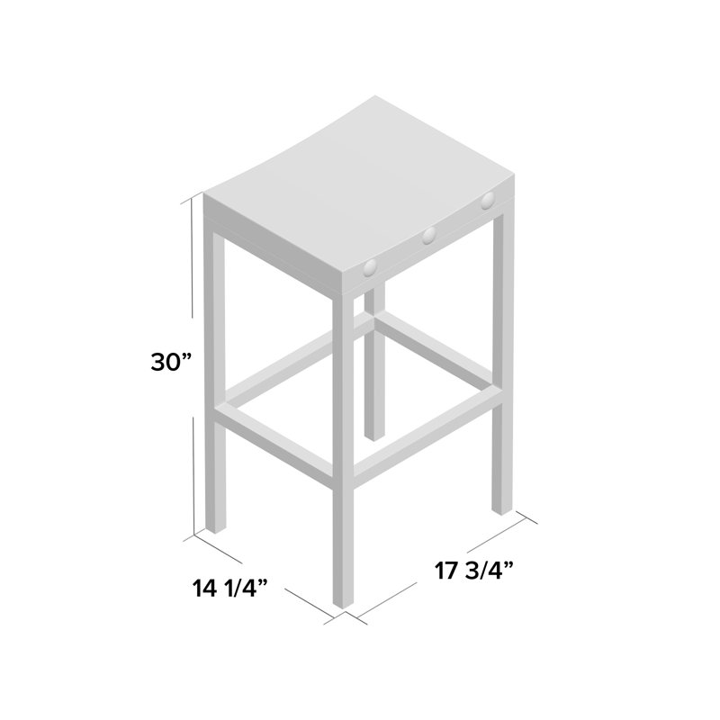 West End Stool with Metal Frame, Counter Stool (24" Seat Height)