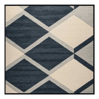 Machine Washable Checkered Gray Area Rug