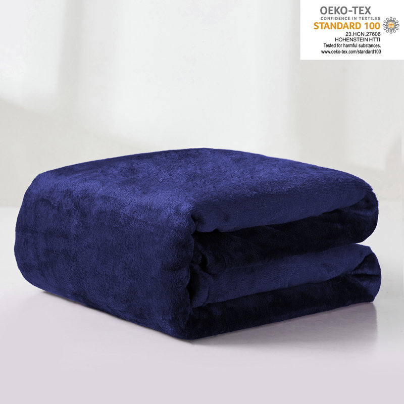 Knitted Throw Blanket, Navy
