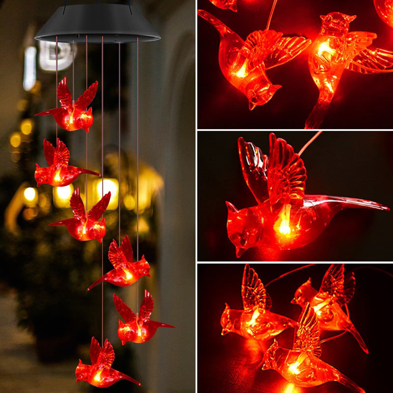 Motti, carillon solaire, cadeau d'Halloween, décorations d'extérieur imperméables