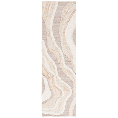 Lyonel Ivory Brown Abstract Rug