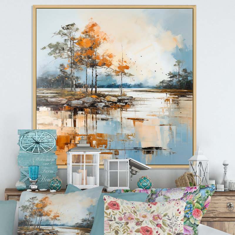 Impression sur toile Lake Smmer Charm, Cadre naturel flottant, H 30 po x l 30 po x P 1 po