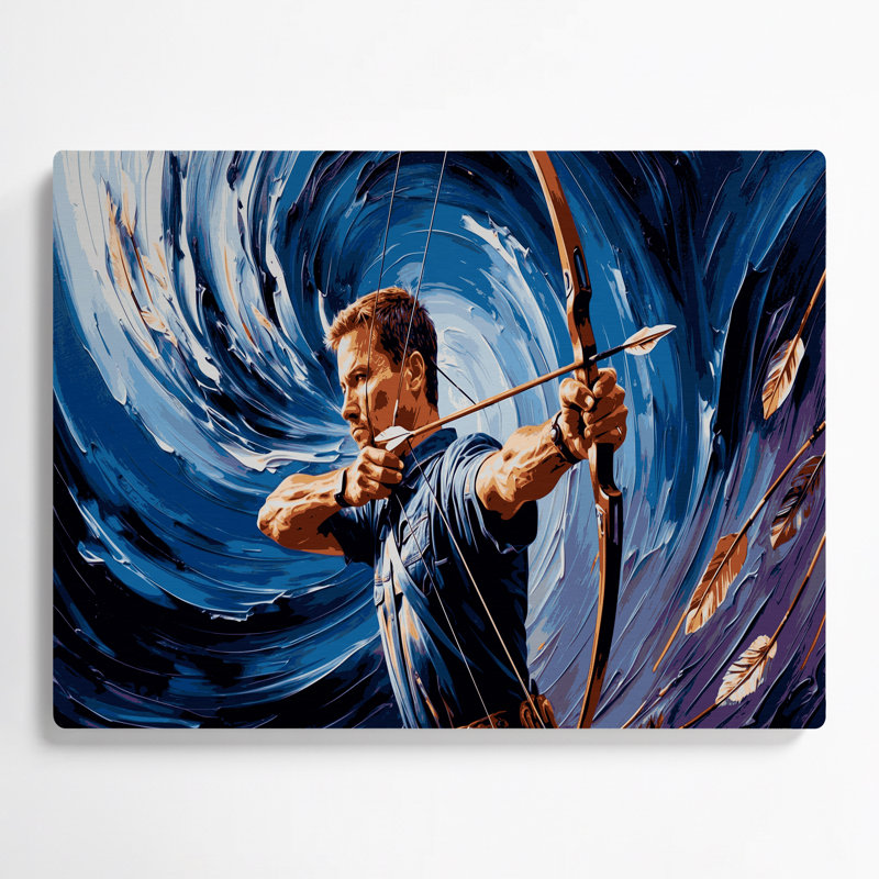 Art mural en métal gris Sports Archery, H 11 po x l 14 po