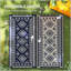 Tapis d'extérieur imperméable réversible 9 pi x 18 pi Outsunny avec sac de transport, patchwork losange noir pour camping et jardin-134762045