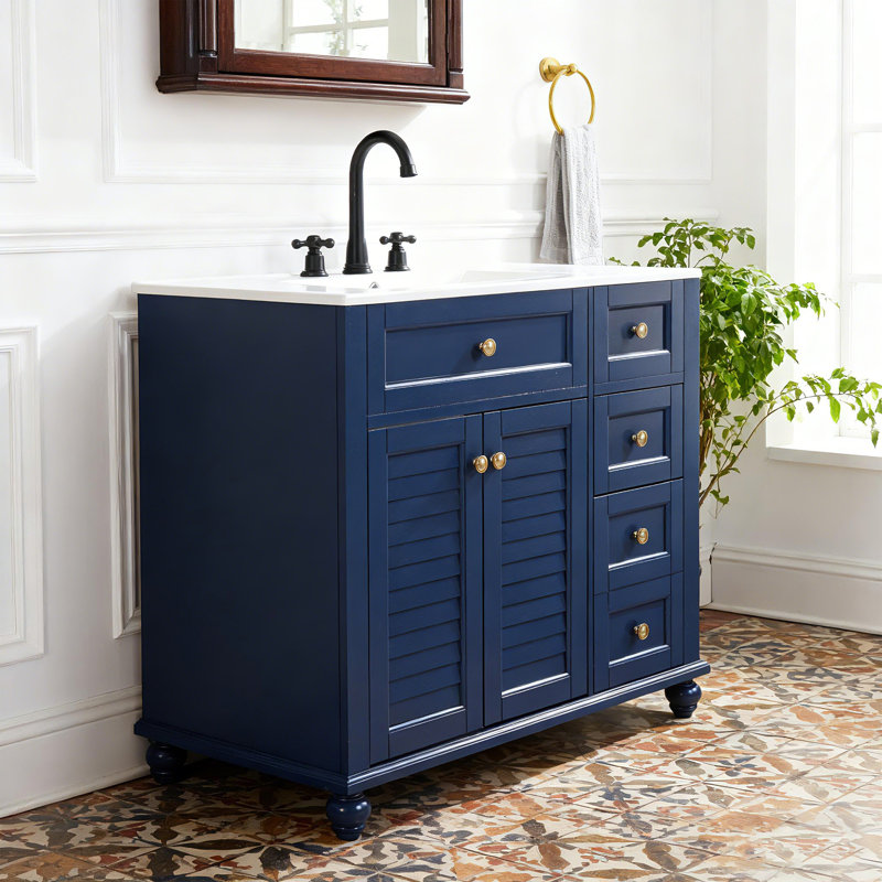 36 Inch Washbasin Cabinet, Blue