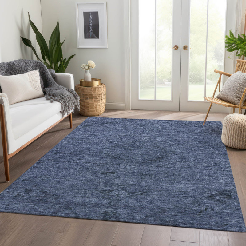 Lavable à la machine intérieur / extérieur Segin ACN1111 bleu marine, Rectangle 10 pi x 14 pi