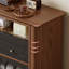 Retro Black Solid Wood Accent Cabinet-331311556