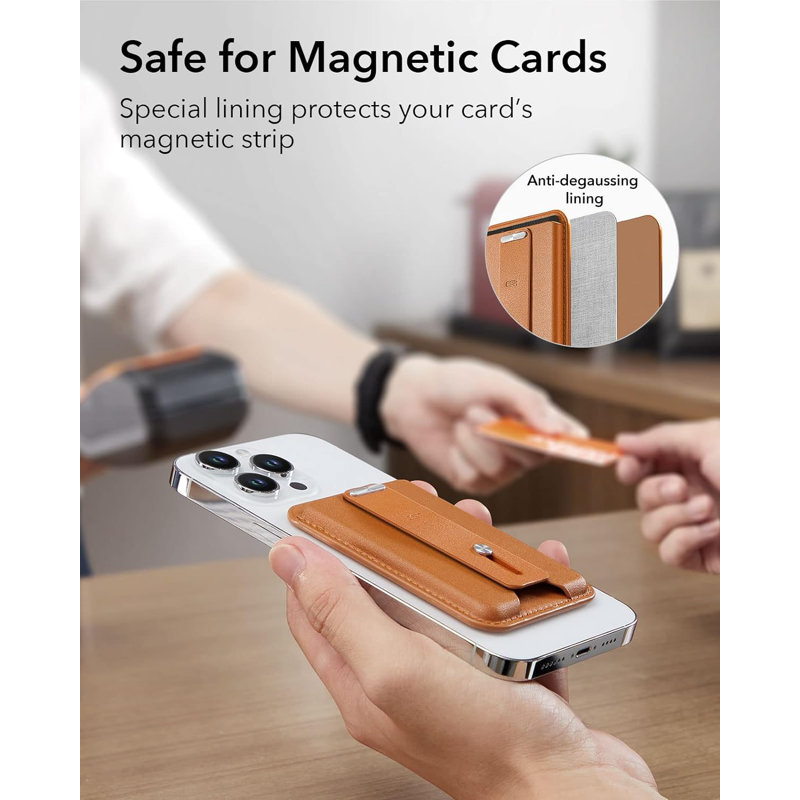 Porte-monnaie magnétique ESR HaloLock, Brun caramel
