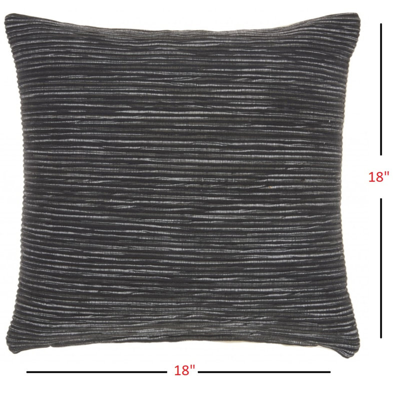 Striped Throw Pillow, Charcoal
