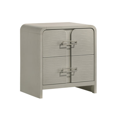 Velora 2‑Drawer Nightstand with Wavefront Design