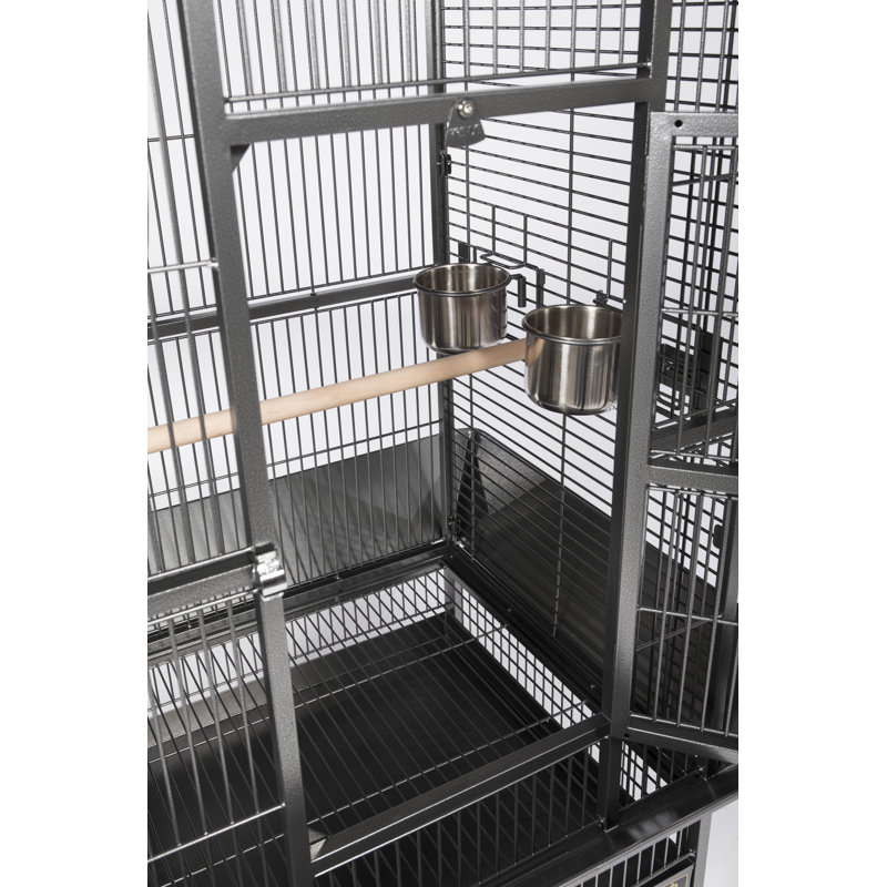 Large Black Dome Top Bird Cage with Stand