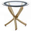 Table de bout en laiton avec plateau en verre