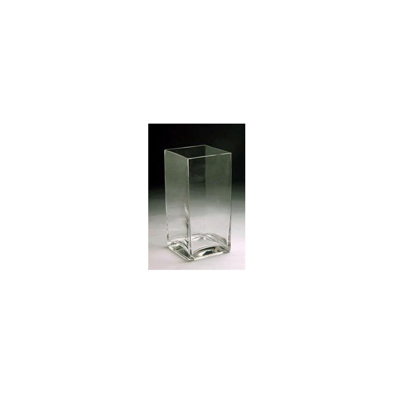Vase carré en verre, H 12 po x l 6 po x p 6 po