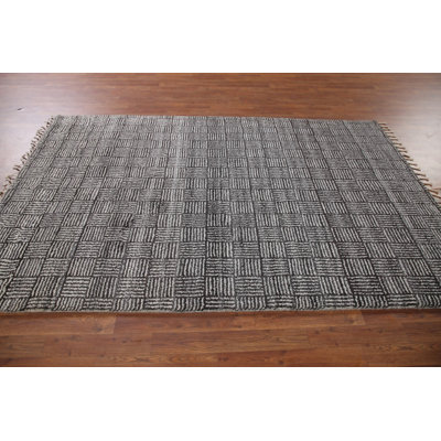 Tapis noir et blanc marocain 5 x 8