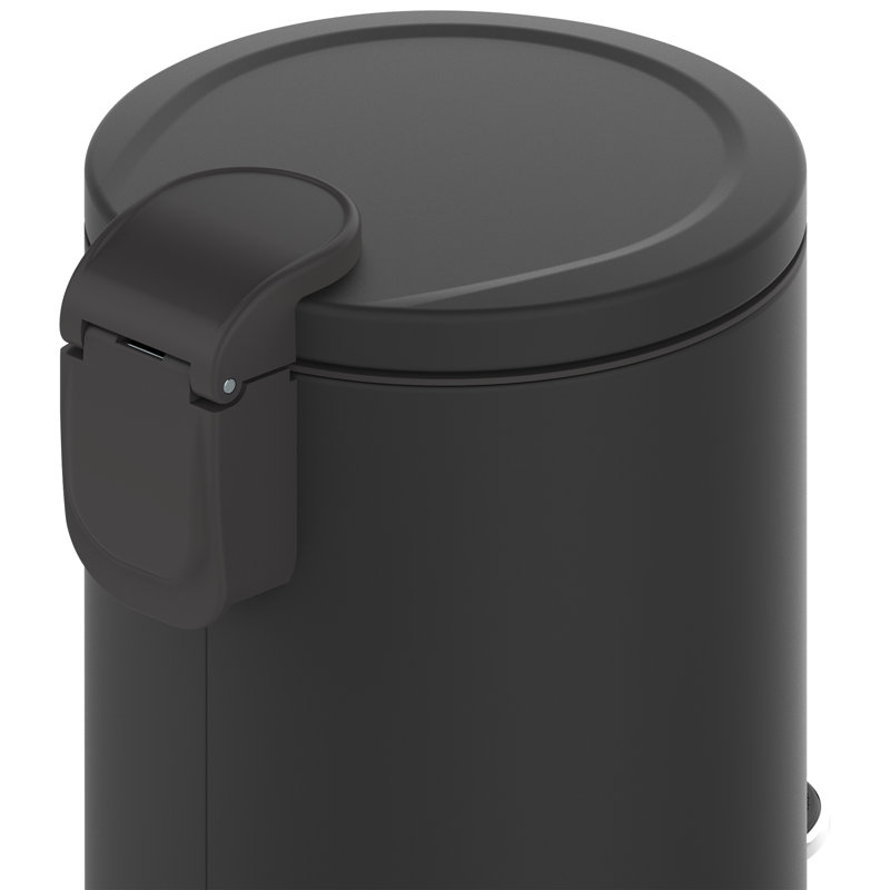 Black Metal Step-On Trash Can Combo with Pedal for Kids