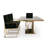 Altus Rectangular Glass Top with Steel Base Dining Table-1794285889