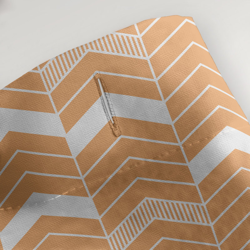 Rideau de douche simple à chevrons, Orange / blanc
