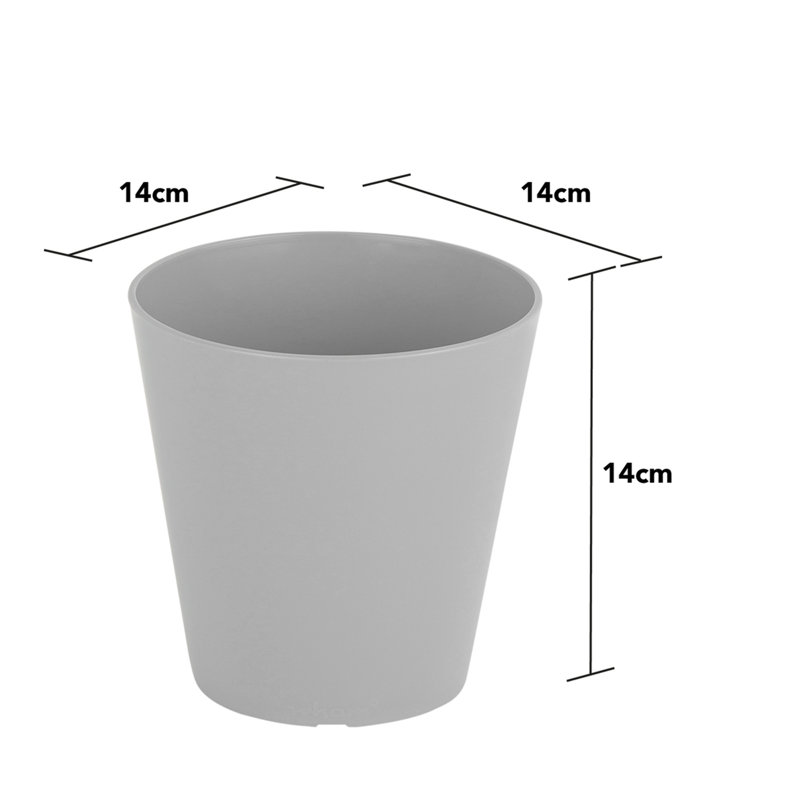 Wham Studio Round Planter Cover, 14cm H x 14cm W x 14cm D, Gray