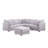 Modern Sofa Penelope 94.5" Linen Fabric Reversible L-Shape Sectional Sofa With Ottoman And Pillows