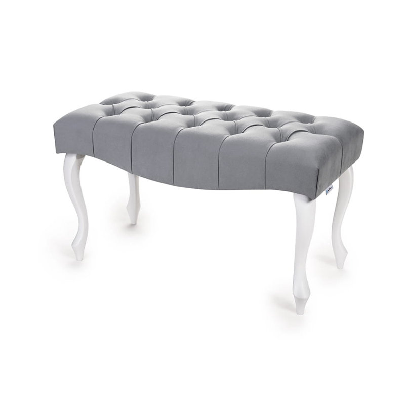 Bedroom Bench Ottoman, H40 x W100 x D30cm, Grey/White