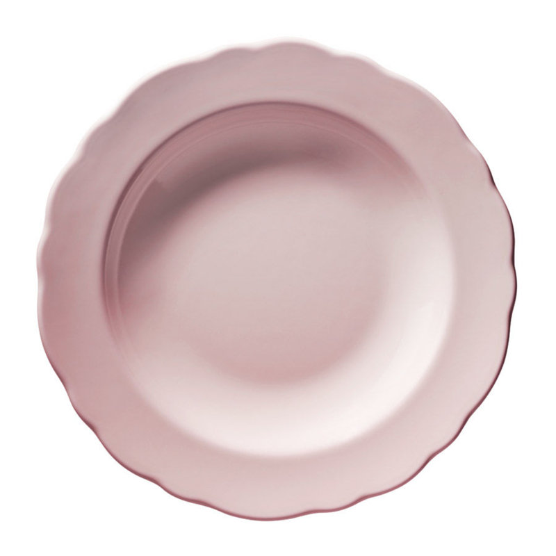Calla Piece Porcelain China Dinnerware Set - Service for 6, Pink