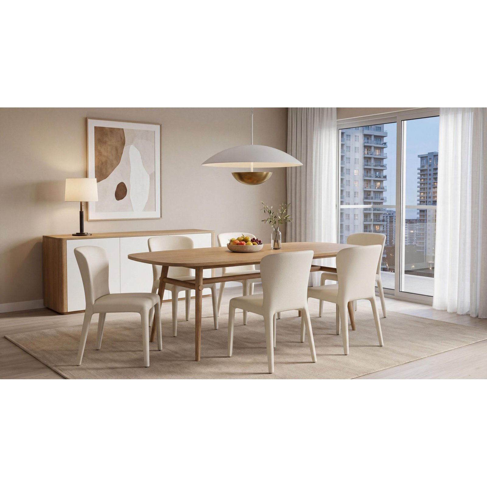 Comacho Dining Table, Natural, 30" H x 70.87" L x 35.43" W