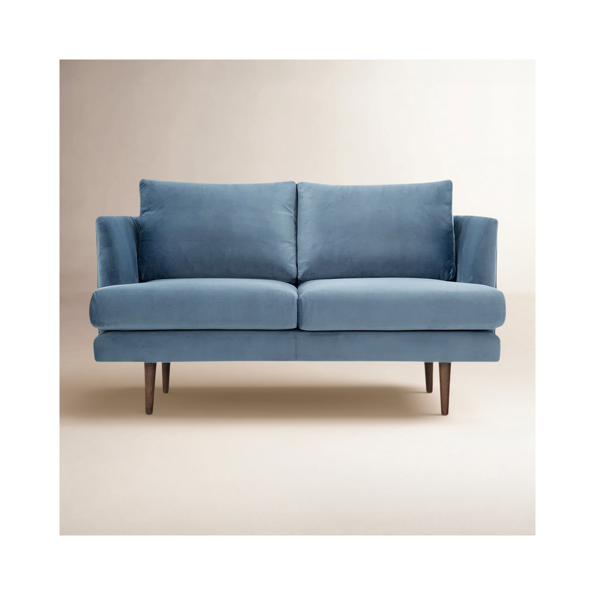 Miller 56" Upholstered Loveseat, Blue Velvet