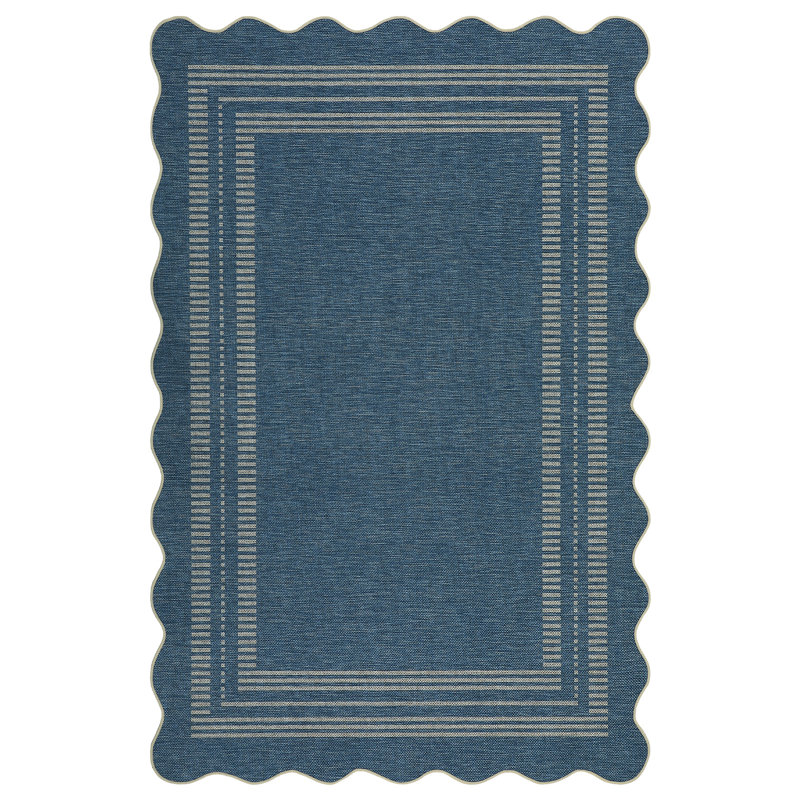 Tapis lavable à la machine doux et antidérapant à poils courts pour tapis de salon, Marine, Rectangle 96 po x 120 po